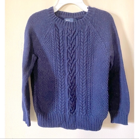 Gap Kids Cable Knit Popover Crewneck Sweater - Picture 1 of 5